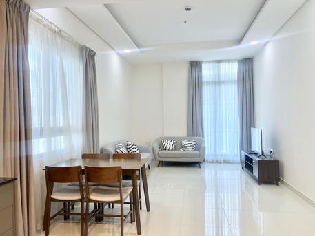 Sanabis, Apartments/Houses, BHD 300/month,  Furnished,  1 BR,  90 Sq. Meter,  1BHK Apartment With Gym, Pool & Balcony | Al Burhama