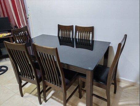 Khobar Furniture, SAR 650, Glass Top DIning Table With 6 Chairs ...