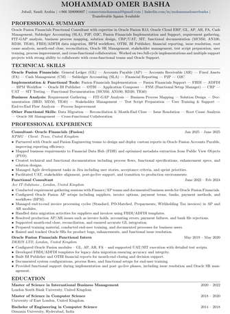 Riyadh, Job Seekers, Oracle Fusion R13 Consultant | Big 4 | GL/AP/AR/FA/CM/SLA | OTBI/FBDI/BI