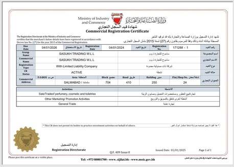 Doha, Businesses For Sale, CR Transfer- Perfumes & General Trade Activities With All Documentations