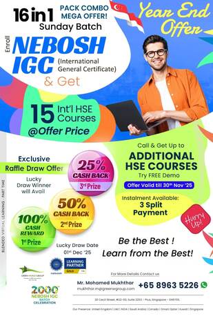 Singapore, Lessons Offered, NEBOSH IGC Mega Combo Offer In Singapore