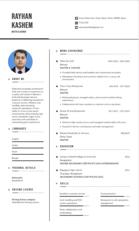 Doha, Job Seekers, I&rsquo;m Looking For A Job As A Waiter