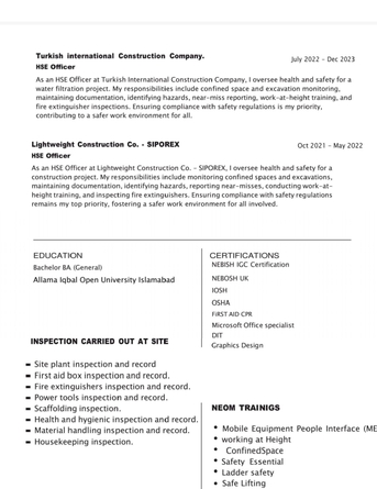 Riyadh, Job Seekers, HSE OFFICER