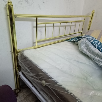 Riyadh, Furniture, SAR 500,  Double Bed Metal With Mattress For Urgent Sale