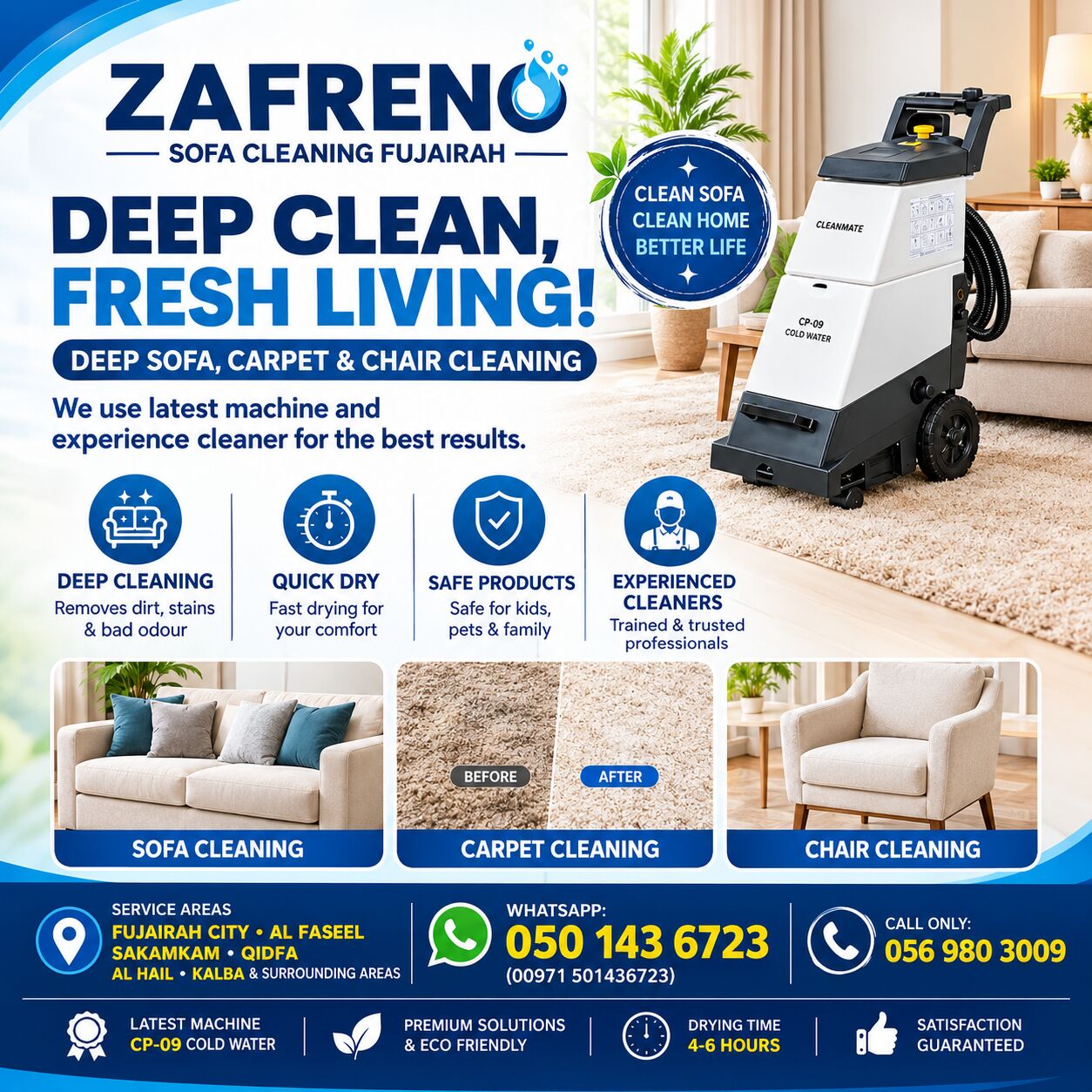 Fujairah, Cleaning, Zafreno Sofa Cleaning Fujairah