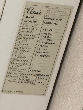 Riyadh, Air Conditioners, SAR 1600,  Zamil Classic 2.5 Ton Air Conditioner