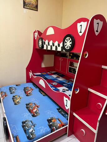 Jubail, Furniture, SAR 1800,  Triple Bunk Bed , Race Car Theme For Kids And Teenagers