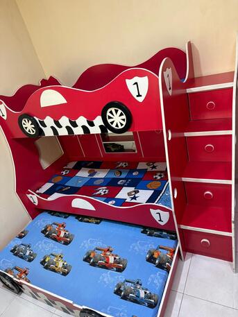 Jubail, Furniture, SAR 1800,  Triple Bunk Bed , Race Car Theme For Kids And Teenagers