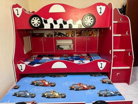 Jubail, Furniture, SAR 1800,  Triple Bunk Bed , Race Car Theme For Kids And Teenagers