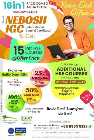Singapore, Materials, SGD 1,  Mega Year-End NEBOSH IGC Combo Offer