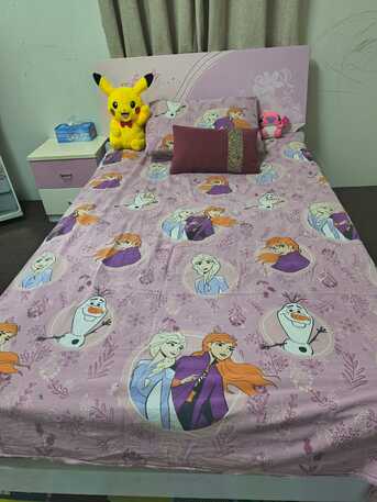 Al Naseem, Furniture, SAR 800,  Girl Beautiful Disney Bed Room Set Ikea Pink With Mirror, Book Rack , 4 Door Wardrobe