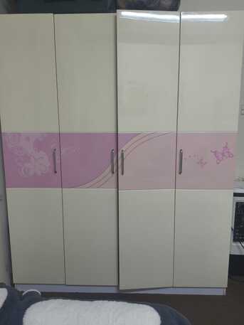 Al Naseem, Furniture, SAR 800,  Girl Beautiful Disney Bed Room Set Ikea Pink With Mirror, Book Rack , 4 Door Wardrobe