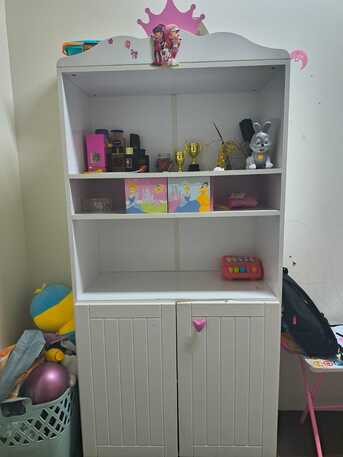 Al Naseem, Furniture, SAR 800,  Girl Beautiful Disney Bed Room Set Ikea Pink With Mirror, Book Rack , 4 Door Wardrobe