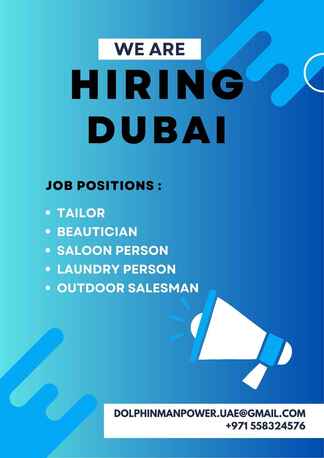 Dubai, Jobs, URGENT HIRING FOR DUBAI