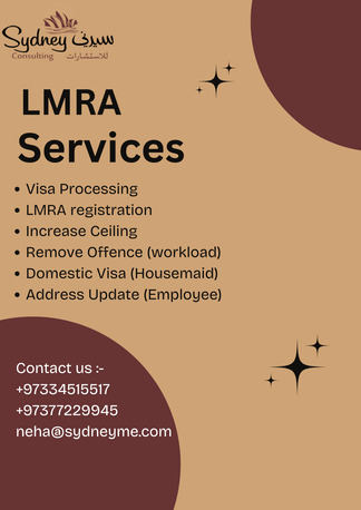 Manama, Business, LMRA Services &ndash; Investor, Work Visa Processing & Renewal, Visa Ceiling, Monthly Payments