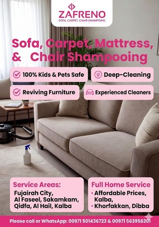 Fujairah, Cleaning, Zafreno Sofa Cleaning Fujairah