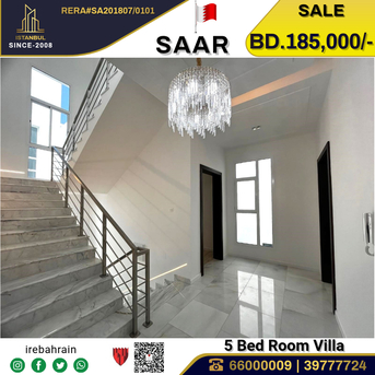 Saar, Real Estate For Sale, BHD 185000,  5 BR,  Brand New Luxury Villa For Sale In Saar
