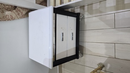 Jeddah, Furniture, SAR 500,  For Urgent Sale White Color Large Bed, Closet, Utility Table, Side Table