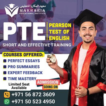 Sharjah, Lessons Offered, PTE Exam Preparation Sharjah  Contact 0568723609