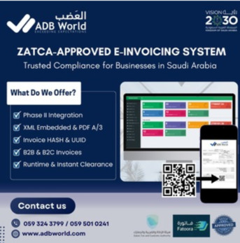 Dammam, Business, &ldquo;ZATCA Approved E-Invoicing &ndash; Phase 1 & 2 Compliance | ADB World (KSA)&rdquo;