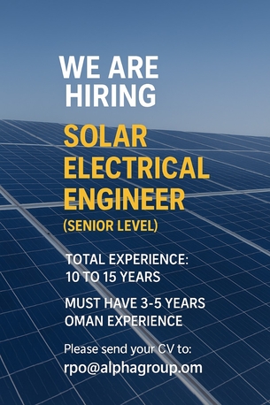 Salalah, Jobs, Solar Electrical Engineer