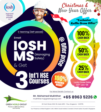 Singapore, Materials, SGD 1,  IOSH MS Course In Singapore &ndash; Festive Offer On HSE Training