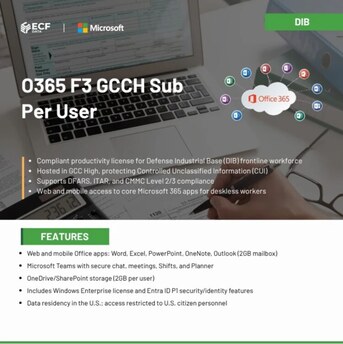 New York, Computer, Special Offer For Defense Contractors &ndash; GCC High O365 F3 License At Just $5/User!