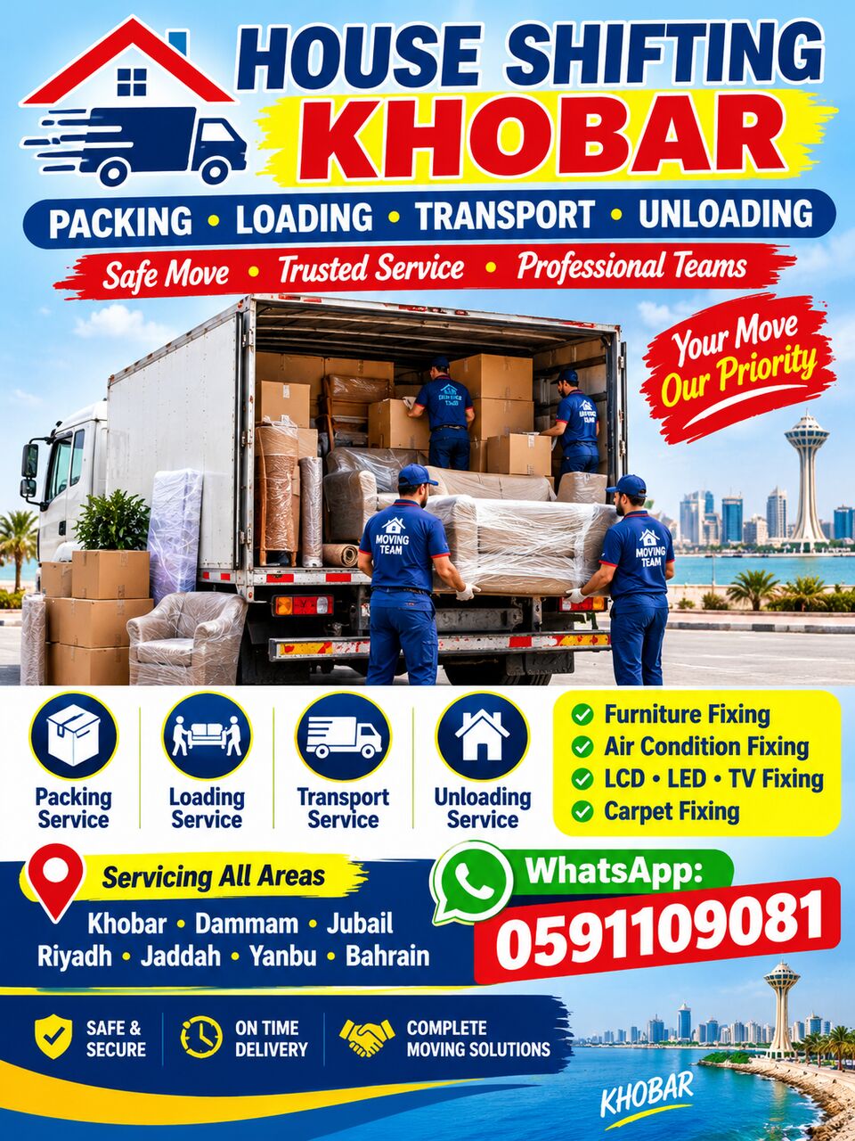 Yanbu, Labor/Moving, House Shifting /Office/Apartment/Company Materials Shifting Khobar To All KSA. 0591109081