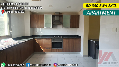 Mahooz, Apartments/Houses, BHD 350/month,  3 BR,  140 Sq. Meter,  Semi Furnished 3 Bedroom Apartment, Mahooz - BD 350 EWA Excl WSMZ002