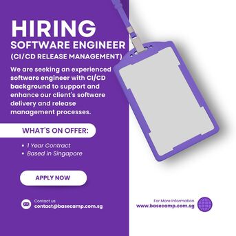 Singapore, Jobs, Hiring Software Engineer - (CI/CD) In Singapore - Base Camp Recruitment