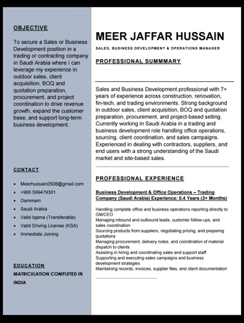 Dammam, Job Seekers, Results-driven Sales & Operations Professional