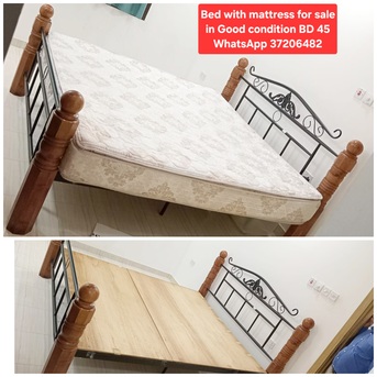 Manama, Furniture, BHD 45,  ✅️ Bed With Mattress For Sale In Good Condition With Delivery