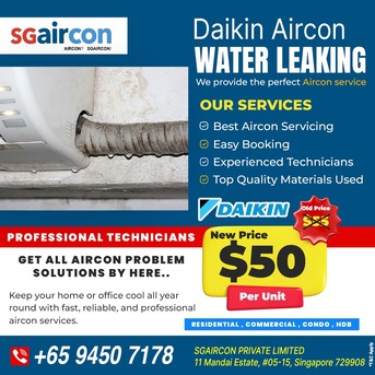 Singapore, Air Conditioners, SGD 50,  Daikin Aircon Water Leaking