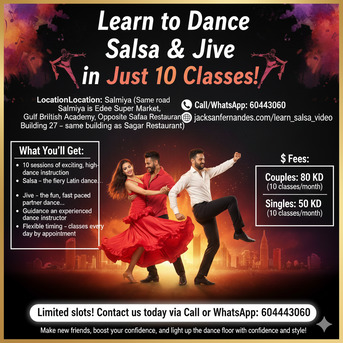 Salmiya, Health, Learn To Dance Salsa & Jive In Just 10 Classes