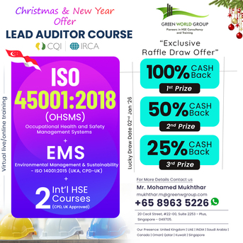 Singapore, Materials, SGD 1,  Christmas & New Year ISO 45001 Lead Auditor Course Offer