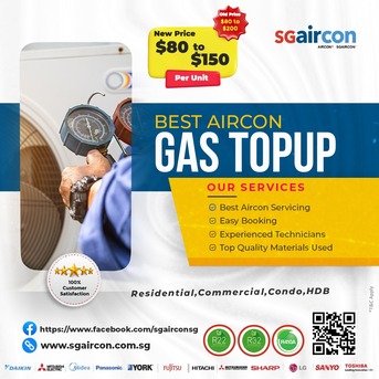 Singapore, Air Conditioners, SGD 80,  Aircon Gas Top-up