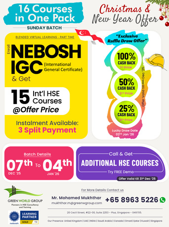 Singapore, Materials, SGD 1,  Christmas & New Year NEBOSH IGC Combo Offer &ndash; 16 Courses In One Pack