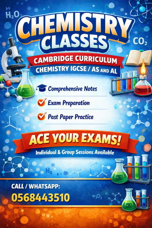 Jeddah, Lessons Offered, IGCSE/AS/AL Chemistry Tutor