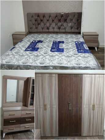 Jeddah, Furniture, SAR 2100,  Complete Bedroom Set | King Bed + 6-Door Wardrobe + Dressing Table + 2 Side Tables | Brand
