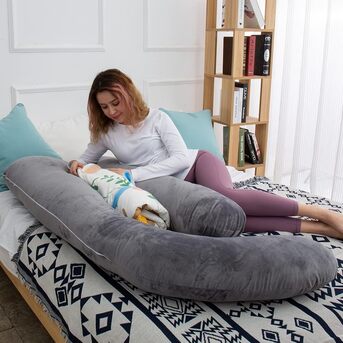 Al Wadi, Health & Beauty Items, SAR 80,  AMCATON 60 Inch Pregnancy Pillow For Sleeping, Extra Large U Shaped Body Pillow, Maternity