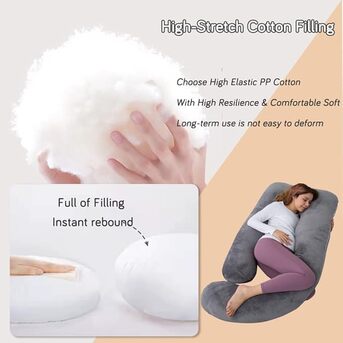 Al Wadi, Health & Beauty Items, SAR 80,  AMCATON 60 Inch Pregnancy Pillow For Sleeping, Extra Large U Shaped Body Pillow, Maternity