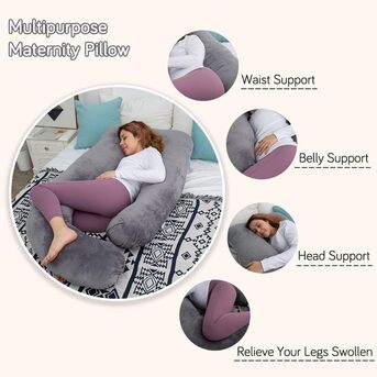 Al Wadi, Health & Beauty Items, SAR 80,  AMCATON 60 Inch Pregnancy Pillow For Sleeping, Extra Large U Shaped Body Pillow, Maternity