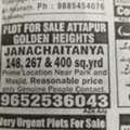 INR 10000000,  Plot For Sale In Janachaitanya Golden Heights Colony Attapur