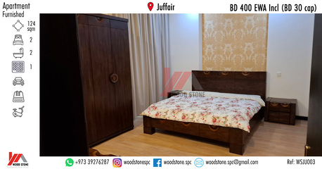 Juffair, Apartments/Houses, BHD 400/month,  Furnished,  2 BR,  124 Sq. Meter,  Fully Furnished 2 Bedroom Apartment, Juffair - BD 400 Incl (BD 30 Cap) WSJU003