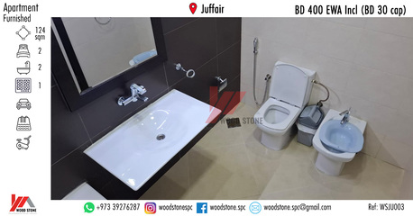 Juffair, Apartments/Houses, BHD 400/month,  Furnished,  2 BR,  124 Sq. Meter,  Fully Furnished 2 Bedroom Apartment, Juffair - BD 400 Incl (BD 30 Cap) WSJU003