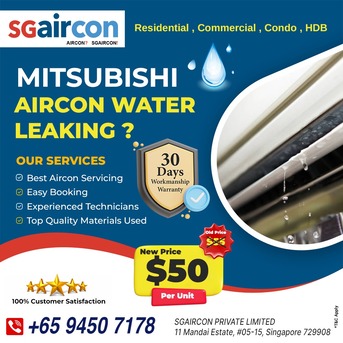 Singapore, Air Conditioners, SGD 50,  Mitsubishi Aircon Water Leaking