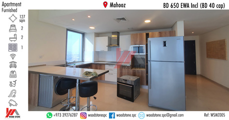 Mahooz, Apartments/Houses, BHD 650/month,  Furnished,  2 BR,  127 Sq. Meter,  Fully Furnished 2 Bedroom Apartment, Mahooz - BD 650 EWA Incl (BD 40 Cap) WSMZ005