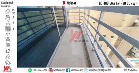 Mahooz, Apartments/Houses, BHD 400/month, Furnished, 1 BR, 96 Sq. Meter, Fully Furnished 1 Bedroom Apartment, Mahooz - BD 400 EWA Incl (BD 30 Cap) WSMZ006