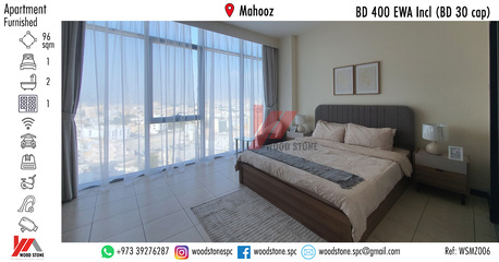 Mahooz, Apartments/Houses, BHD 400/month, Furnished, 1 BR, 96 Sq. Meter, Fully Furnished 1 Bedroom Apartment, Mahooz - BD 400 EWA Incl (BD 30 Cap) WSMZ006