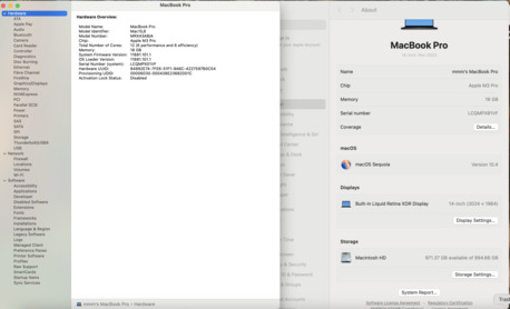 Olaya, Computers, SAR 6599,  MacBook Pro M3 Pro 14&rdquo; 2023 RAM:18GB SSD: 1TB Graphic Card:18 Core Battery Cycle: 75(100%)